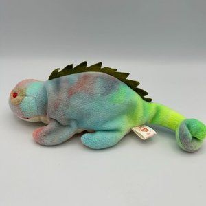 Ty Beanie Baby Iguana "Iggy" Multicolor Tye-Dye 1997 Stuffed Animal Plush